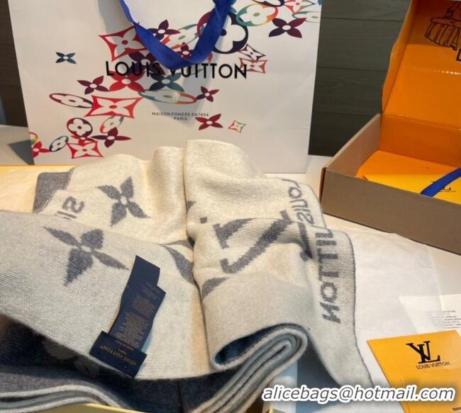 Cheapest Louis Vuitton Cashmere Knit Long Scarf 32x180cm 0115 Grey 2025