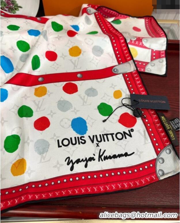 Best Price Louis Vuitton Silk Sqaure Scarf 90x90cm LV030431 Red/White 2025