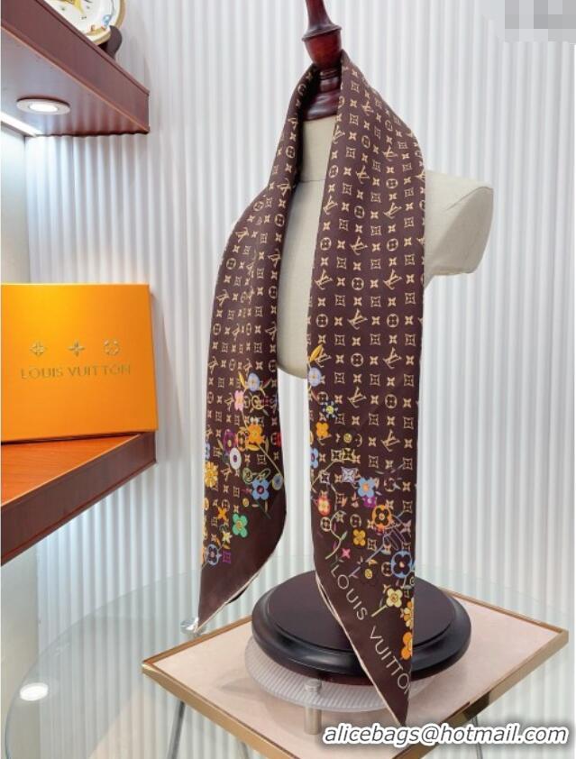 Unique Discount Louis Vuitton Silk Sqaure Scarf 90x90cm LV030433 Brown 2025