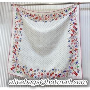 Buy Discount Louis Vuitton Silk Sqaure Scarf 90x90cm LV030434 White 2025