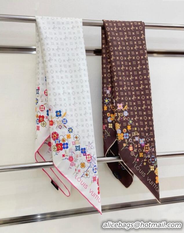 Buy Discount Louis Vuitton Silk Sqaure Scarf 90x90cm LV030434 White 2025