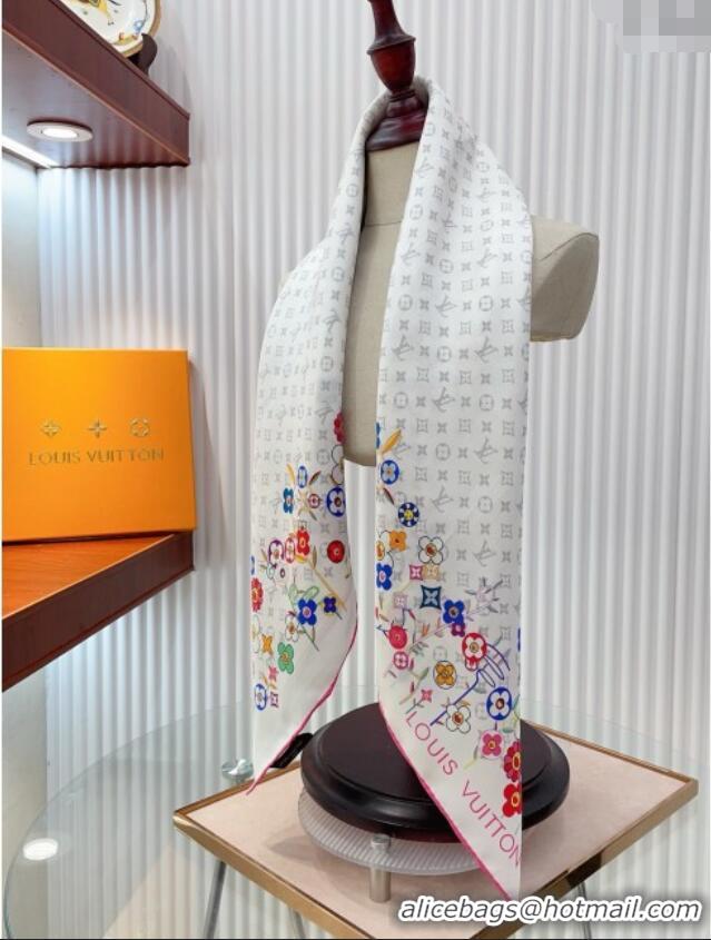 Buy Discount Louis Vuitton Silk Sqaure Scarf 90x90cm LV030434 White 2025