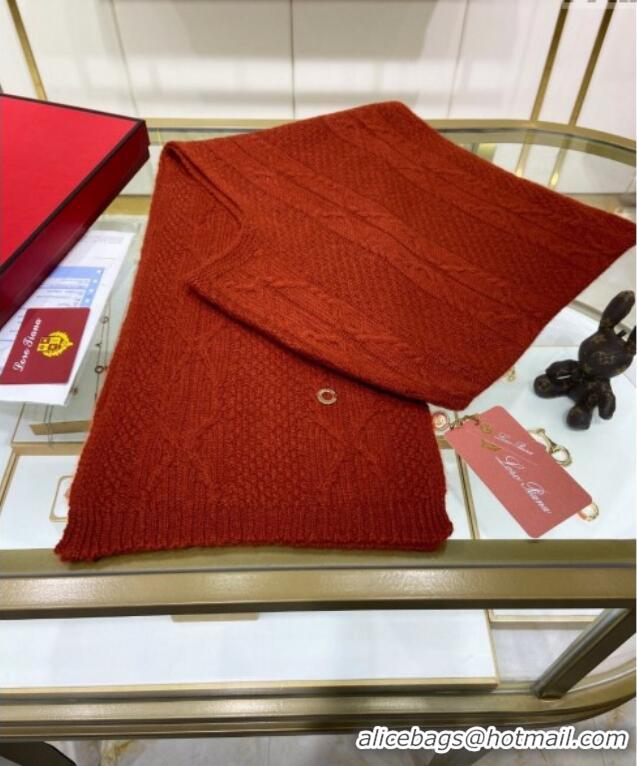 Grade Design Loro Piana Cashmere Knit Scarf and Hat One Piece LP3036 Red 2024