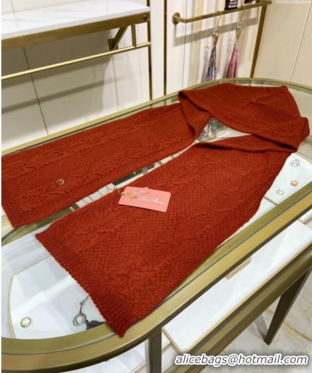 Grade Design Loro Piana Cashmere Knit Scarf and Hat One Piece LP3036 Red 2024