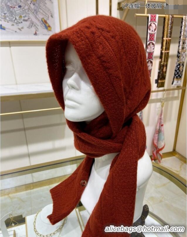 Grade Design Loro Piana Cashmere Knit Scarf and Hat One Piece LP3036 Red 2024