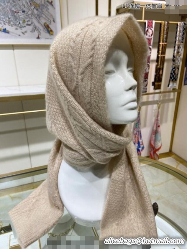 Good Taste Loro Piana Cashmere Knit Scarf and Hat One Piece LP3036 White 2024