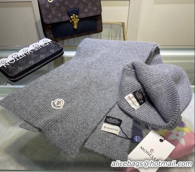 Reasonable Price Moncler Knit Hat and Scarf Set M0913 Grey 2024