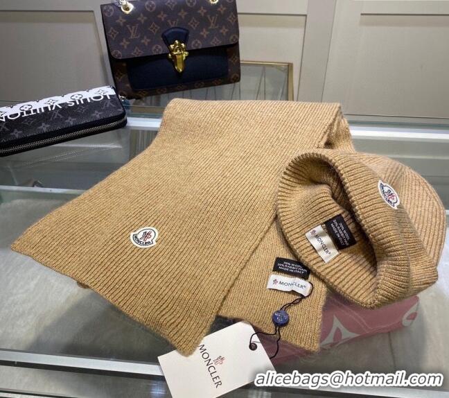 Buy Discount Moncler Knit Hat and Scarf Set M0913 Camel 2024