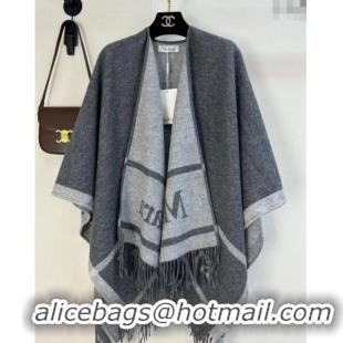 Famous Brand MaxMara Wool Cape 130x160cm M1058 Grey 2024