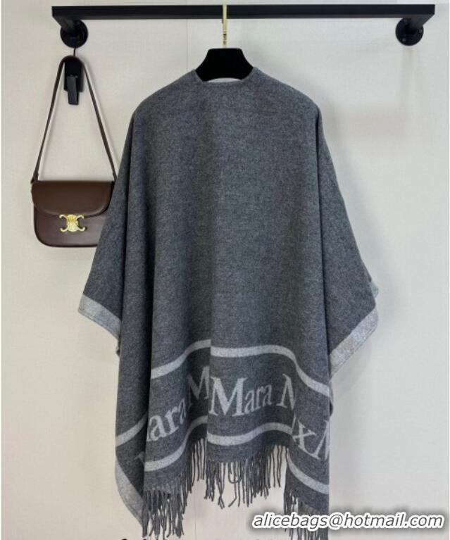 Famous Brand MaxMara Wool Cape 130x160cm M1058 Grey 2024