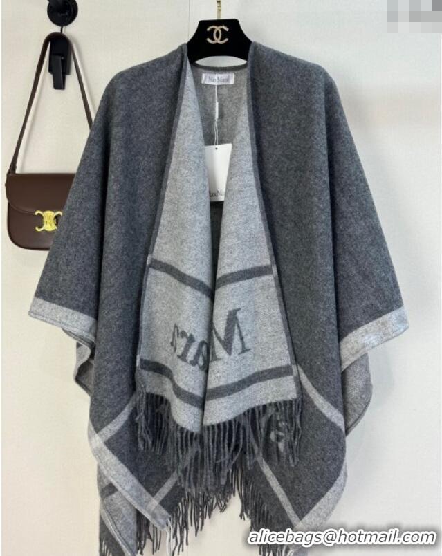 Famous Brand MaxMara Wool Cape 130x160cm M1058 Grey 2024