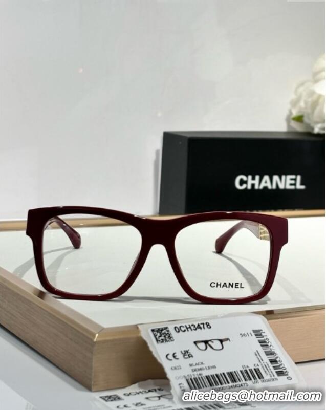 Famous Brand Chanel Glasses 3478 Burgundy 2025