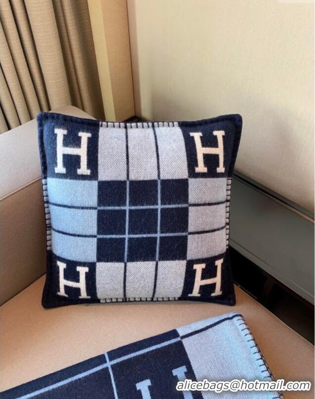 Market Sells Hermes Avalon Wool & Cashmere Blanket and Pillow H0412 Blue 2024