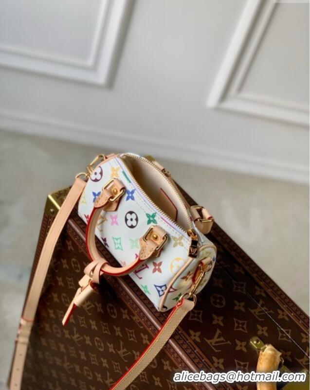 Low Cost Louis Vuitton LV x TM Nano Speedy Bag in Multicolored Monogram Canvas M13391 White 2025