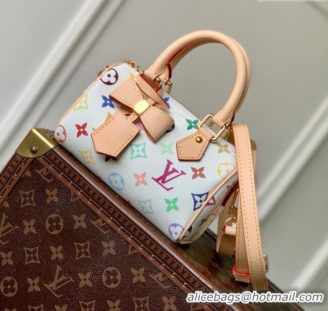 Low Cost Louis Vuitton LV x TM Nano Speedy Bag in Multicolored Monogram Canvas M13391 White 2025