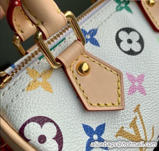 Low Cost Louis Vuitton LV x TM Nano Speedy Bag in Multicolored Monogram Canvas M13391 White 2025