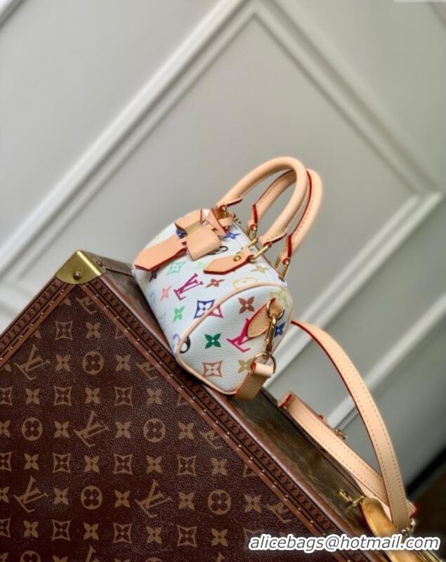 Low Cost Louis Vuitton LV x TM Nano Speedy Bag in Multicolored Monogram Canvas M13391 White 2025