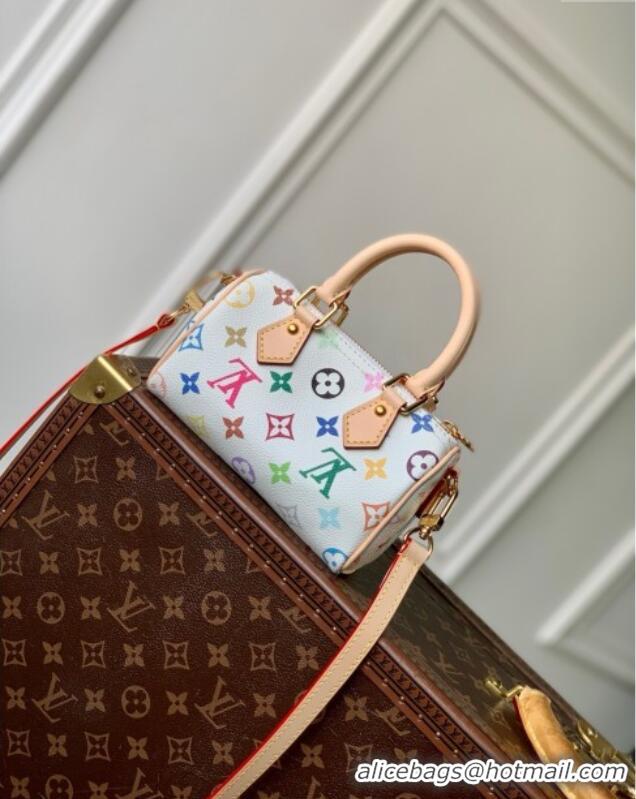 Low Cost Louis Vuitton LV x TM Nano Speedy Bag in Multicolored Monogram Canvas M13391 White 2025