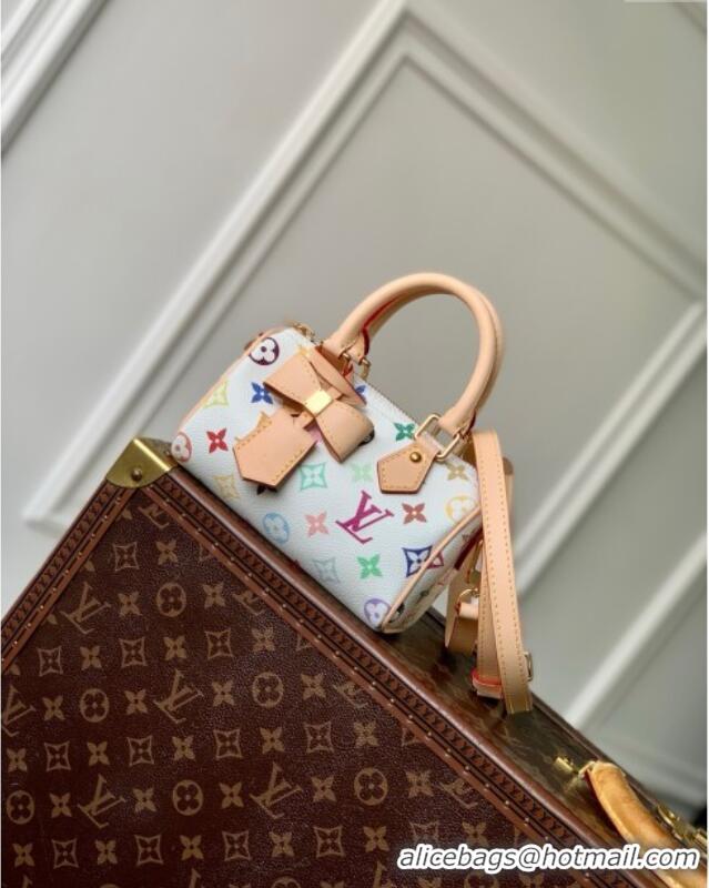 Low Cost Louis Vuitton LV x TM Nano Speedy Bag in Multicolored Monogram Canvas M13391 White 2025