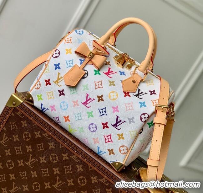 Buy Classic Louis Vuitton LV x TM Speedy Bandouliere 25 Bag in Multicolored Monogram Canvas M13085 White 2025