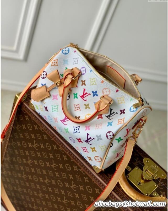 Buy Classic Louis Vuitton LV x TM Speedy Bandouliere 25 Bag in Multicolored Monogram Canvas M13085 White 2025