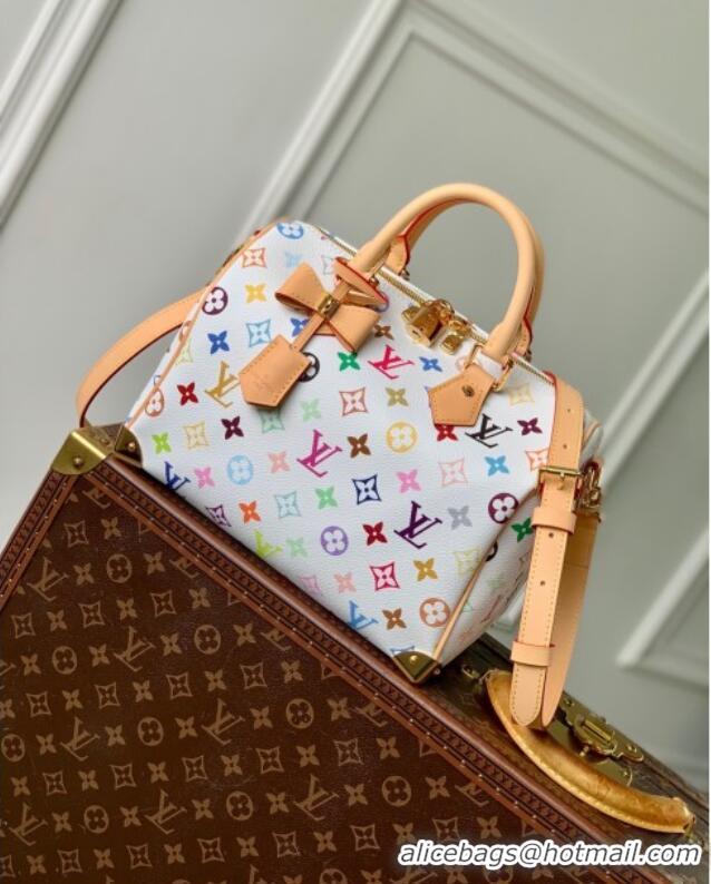 Buy Classic Louis Vuitton LV x TM Speedy Bandouliere 25 Bag in Multicolored Monogram Canvas M13085 White 2025