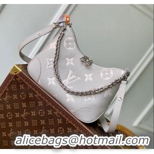 Luxury Cheap Louis Vuitton Boulogne Bag in Embossed Grained Cowhide Leather M14211 Gray 2025