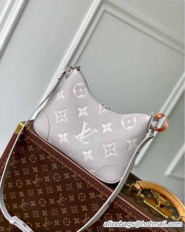 Luxury Cheap Louis Vuitton Boulogne Bag in Embossed Grained Cowhide Leather M14211 Gray 2025