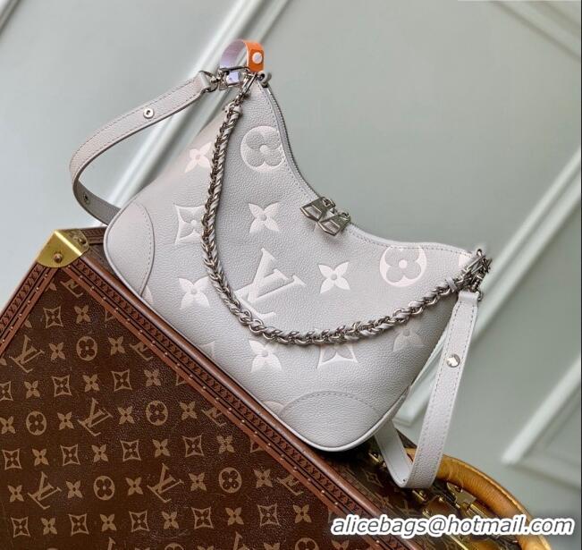 Luxury Cheap Louis Vuitton Boulogne Bag in Embossed Grained Cowhide Leather M14211 Gray 2025