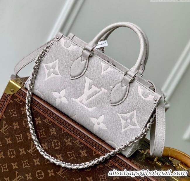 Luxury Discount Louis Vuitton OnTheGo East West Bag in Embossed Grained Cowhide Leather M14213 Grey 2025