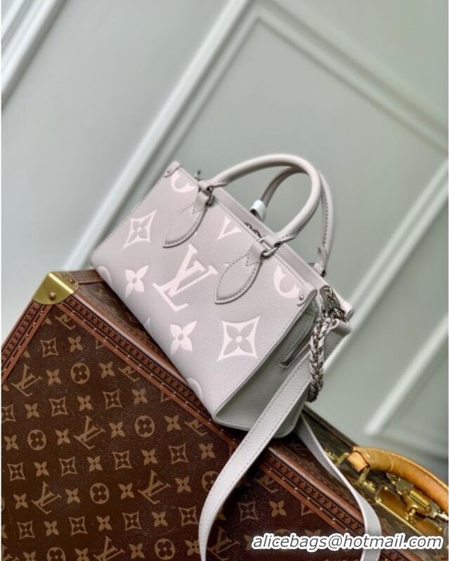 Luxury Discount Louis Vuitton OnTheGo East West Bag in Embossed Grained Cowhide Leather M14213 Grey 2025