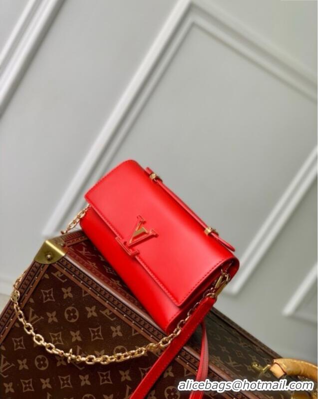 Inexpensive Louis Vuitton Wallet On Chain Capucines Bag in Calfskin Leather M12405 Red 2025