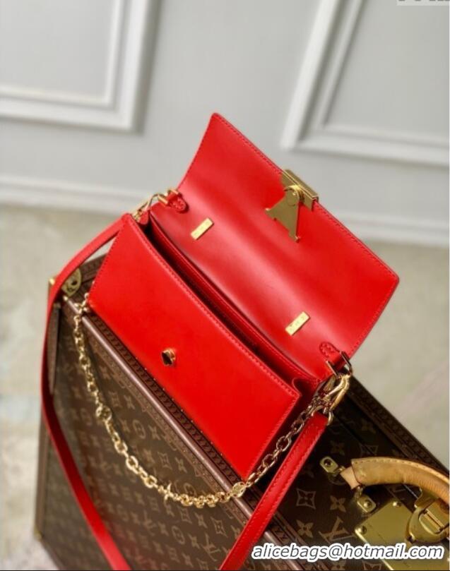 Inexpensive Louis Vuitton Wallet On Chain Capucines Bag in Calfskin Leather M12405 Red 2025