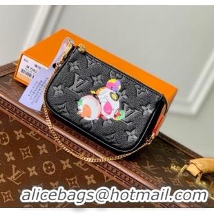 Hot Style Louis Vuitton LV x TM Mini Pochette Accessoires Bag in Monogram Embossed Grained Leather M13824 Black 2025