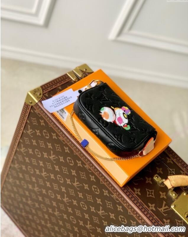 Hot Style Louis Vuitton LV x TM Mini Pochette Accessoires Bag in Monogram Embossed Grained Leather M13824 Black 2025