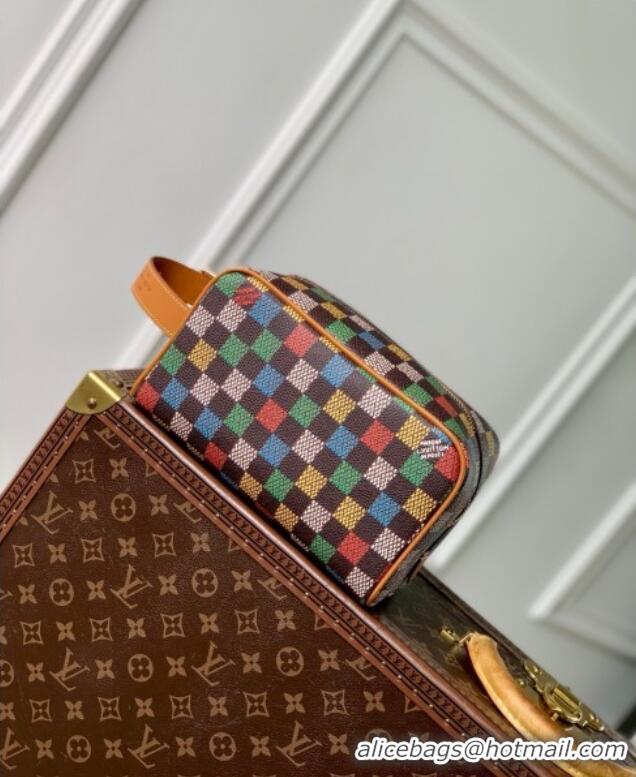 Famous Brand Louis Vuitton Locker Dopp Kit Bag in LV Vers Damier Ebene Canvas N00151 2025