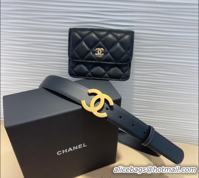 Buy Discount Chanel Quilted Lambskin & Calfskin Pouch Belt CH010908 Black 2025