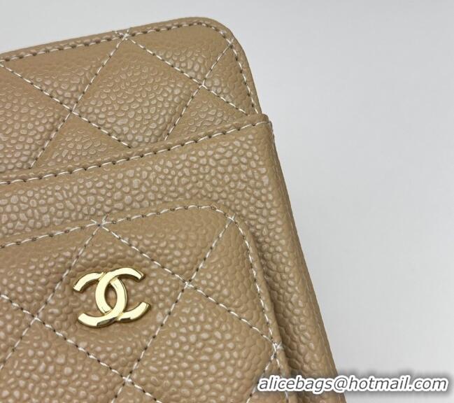 Traditional Specials Chanel Grained Calfskin Phone Holder with Chain AP0990 Beige 2025