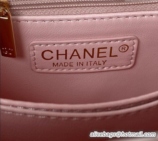 Promotional Chanel Coco Handle Quilted Grained Calfskin Small Flap Bag with Top Handle A92990 Light Pink 2025