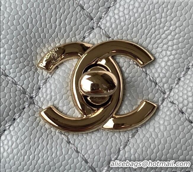 Big Discount Chanel Coco Handle Quilted Grained Calfskin Small Flap Bag with Top Handle A92990 Light Green 2025