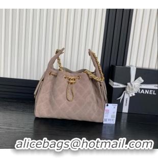 Low Cost Chanel Quilted Suede Medium Hobo bag AS5293 Khaki Grey 2025