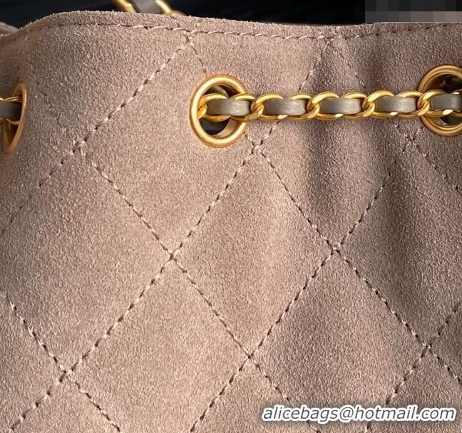 Low Cost Chanel Quilted Suede Medium Hobo bag AS5293 Khaki Grey 2025