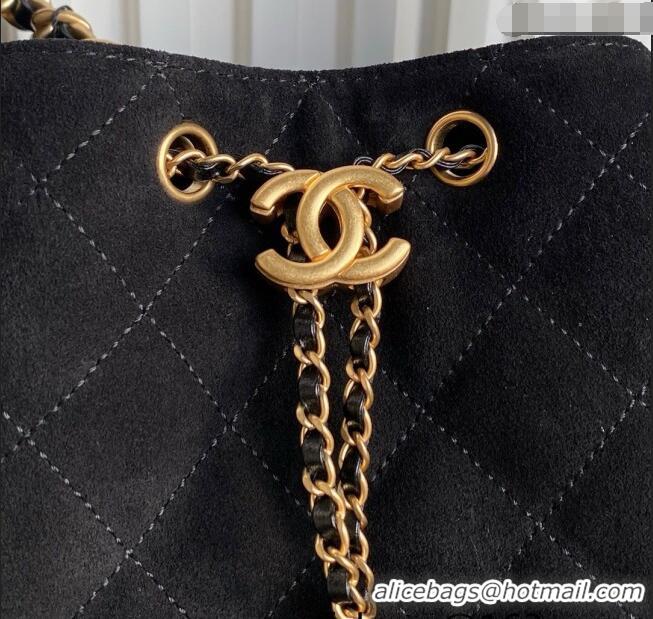 Luxury Discount Chanel Quilted Suede Medium Hobo bag AS5293 Black 2025