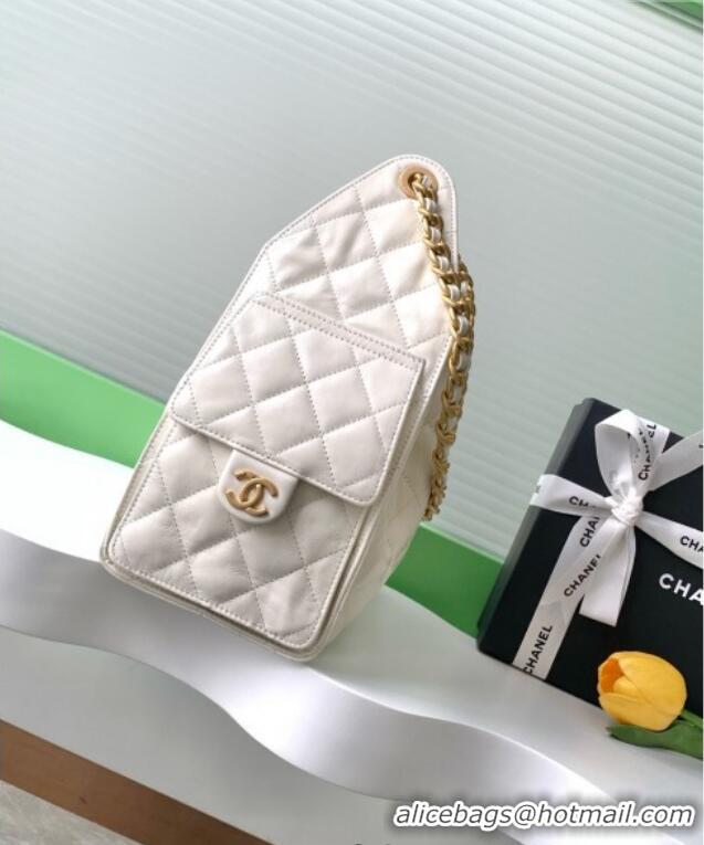 Well Crafted Chanel Quilted Calfskin Medium Hobo bag AS5293 White 2025