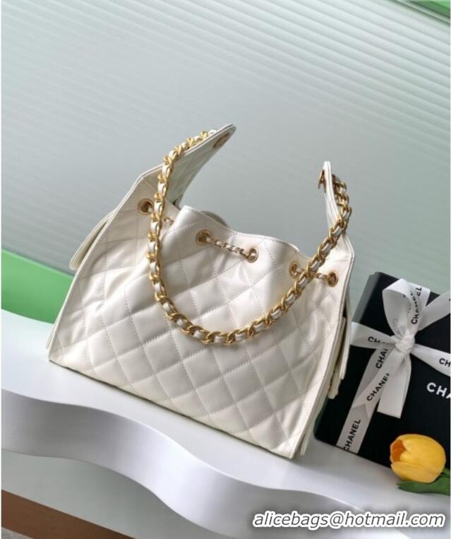 Well Crafted Chanel Quilted Calfskin Medium Hobo bag AS5293 White 2025