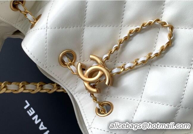 Well Crafted Chanel Quilted Calfskin Medium Hobo bag AS5293 White 2025