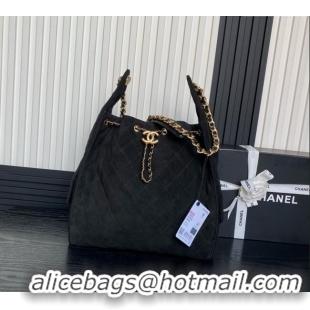 Big Discount Chanel Quilted Suede Large Hobo bag AS5311 Black 2025