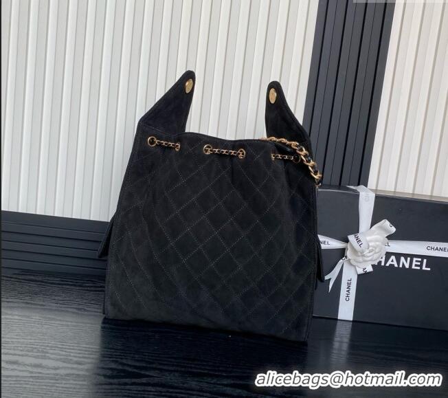 Big Discount Chanel Quilted Suede Large Hobo bag AS5311 Black 2025