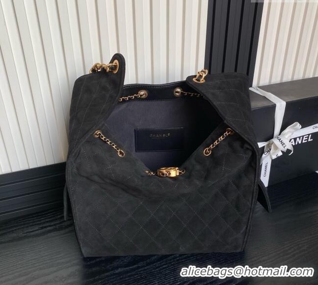 Big Discount Chanel Quilted Suede Large Hobo bag AS5311 Black 2025