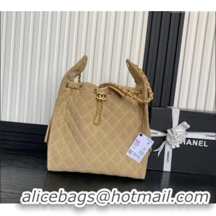 Pretty Style Chanel Quilted Suede Large Hobo bag AS5311 Beige 2025